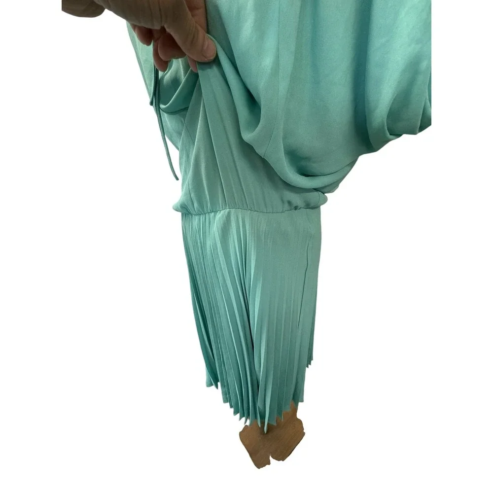 NWT!!, "LONA"Sage Green Dress, Pleated,Crinkled, Slit Sleeve, Fairy,Flowing - Picture 4 of 13